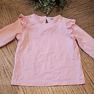 Pink long sleeve ruffle top 4-5T